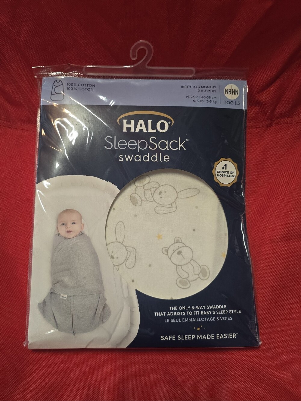 New HALO SleepSack 3-Way Swaddle Floppy Friends Print 0-3 Months